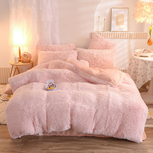 Housse de couette peluche moelleuse Homyset – vue d'ensemble parure de lit