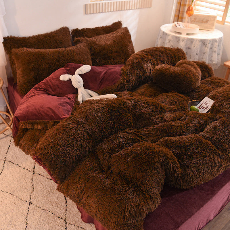 Housse de couette peluche moelleuse Homyset – détail des coutures