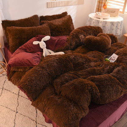 Housse de couette peluche moelleuse Homyset – détail des coutures