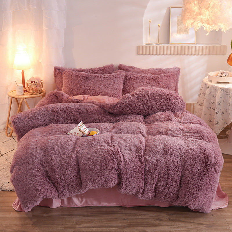 Housse de couette peluche moelleuse Homyset – détail de la texture douce